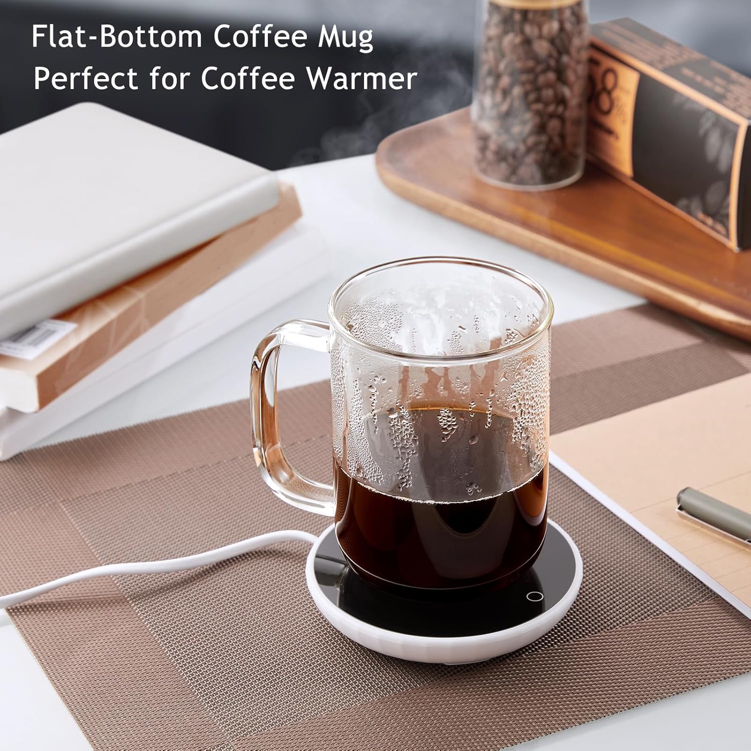 Glass Coffee Mugs, 20 oz Ice coffee cups, Large Clear Tea Cups Set of 2, Glass Mugs with Handles, Glass Cups for Latte, Cappuccino, and Tea